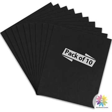 Mat Board Center, Pack of 10 Acid-Free Foam Boards, 20x24 inch Black Foam Boards, 3/16" Thick