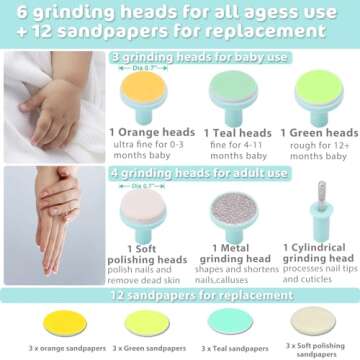 Baby Nail Trimmer Electric Nail File Baby Nail Clippers, 20 in 1 Safe Nail Filer Grinder Kit for New...