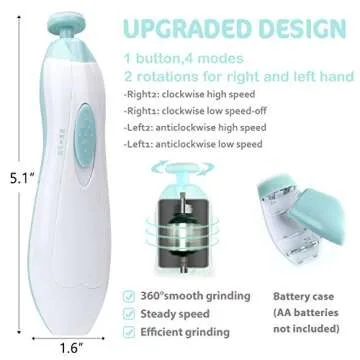 Baby Nail Trimmer Electric Nail File Baby Nail Clippers, 20 in 1 Safe Nail Filer Grinder Kit for Newborn Infant Toddler Kids or Adults Toes Fingernails Care Trim Polish, Led Light and Grinding Heads