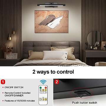 Battery Operated Dimmable Wall Lights for Art Display