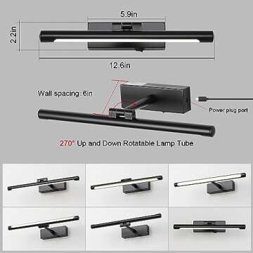 Battery Operated Dimmable Wall Lights for Art Display