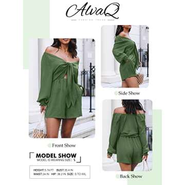 Trendy AlvaQ Summer Long Sleeve V-Neck Romper