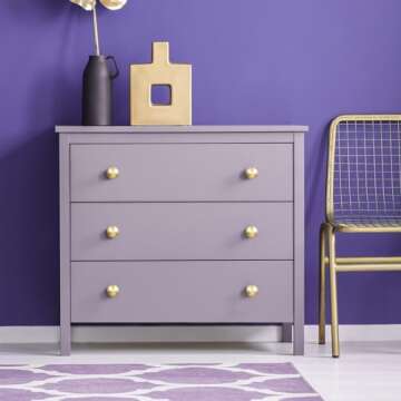 QOGRISUN 10-Pack Solid Brass Cabinet Knobs, Round Ball Gold Knobs for Dresser Drawer, 1.1-Inch Diameter, Sphere Cabinet Pulls, Brushed Brass Finish