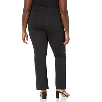 Uma High Rise Fitted Slit Front Flare Pull-on Pant Black