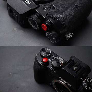 Metal Brass Soft Release Button Shutter Release Button Compatible with Fujifilm XT20 X100F X-T2 X100T X-PRO2 X-T10 X-PRO1 X-E2S X100 X100S X10 X20 X30 X-E1 X-E2 STX-2, Black