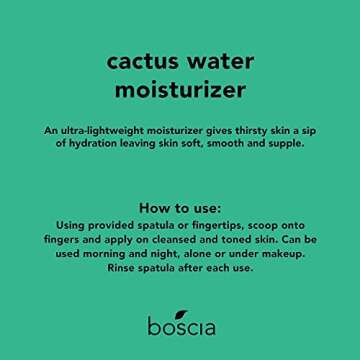 boscia Cactus Water Moisturizer - Vegan, Cruelty-Free, Natural Skin Care - Hydrating Face Moisturizer Made with Aloe Vera Gel and Cactus - For Combination to Oily Skin - 1.61 Fl Oz