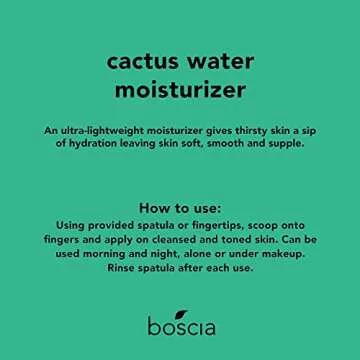 boscia Cactus Water Moisturizer - Vegan, Cruelty-Free, Natural Skin Care - Hydrating Face Moisturizer Made with Aloe Vera Gel and Cactus - For Combination to Oily Skin - 1.61 Fl Oz