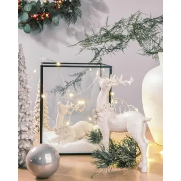 DN DECONATION Reindeer Statue Set for Christmas Decor