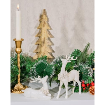 DN DECONATION Reindeer Statue Set for Christmas Decor