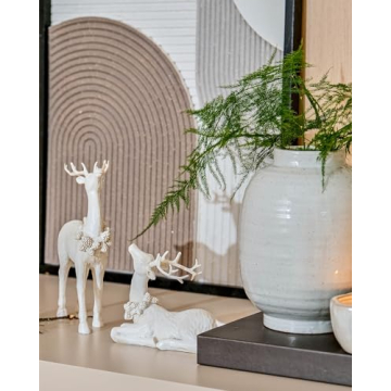 DN DECONATION Reindeer Statue Set for Christmas Decor