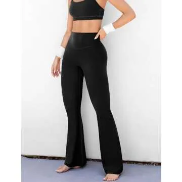 UEU Women's High Waist Flare Yoga Pants for Comfort