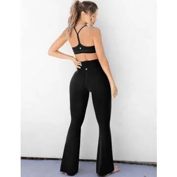 UEU Women's High Waist Flare Yoga Pants for Comfort