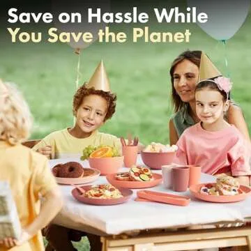 FOODLE Wheat Straw Dinnerware Set for Kids & Adults