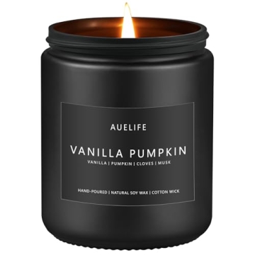 Vanilla Pumpkin Fall Candle - Scented 7 OZ Soy Candles for Autumn Decor