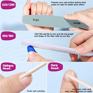 FANDAMEI Matte Press on Nails - 576PCS DIY Nail Art Kit