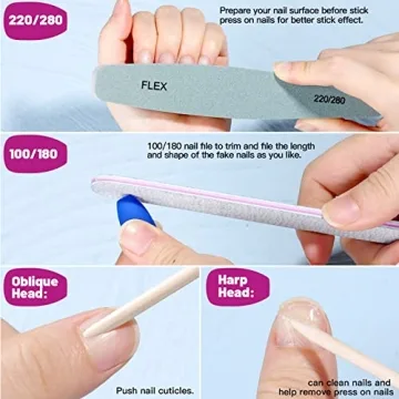 FANDAMEI Matte Press on Nails - 576PCS DIY Nail Art Kit