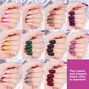 FANDAMEI Matte Press on Nails - 576PCS DIY Nail Art Kit