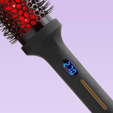 SUTRA IR Infrared Thermal Round Brush - Heated with Ionic Bristles for Straightening and Smoothing Fully Dried Hair, Volumizing, Reduces Styling Time, All Hair Types