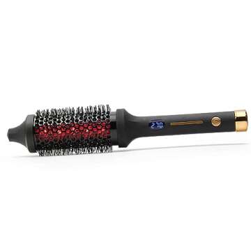 SUTRA IR Infrared Thermal Round Brush - Heated with Ionic Bristles for Straightening and Smoothing Fully Dried Hair, Volumizing, Reduces Styling Time, All Hair Types