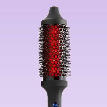 SUTRA IR Infrared Thermal Round Brush - Heated with Ionic Bristles for Straightening and Smoothing Fully Dried Hair, Volumizing, Reduces Styling Time, All Hair Types