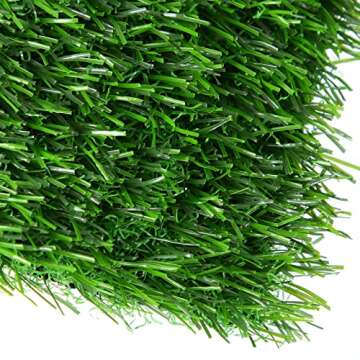 XLX TURF Square Artificial Grass Mat, 12"x12" Green Fake Grass Placemat Patch Tiles Decor Patio, Par...