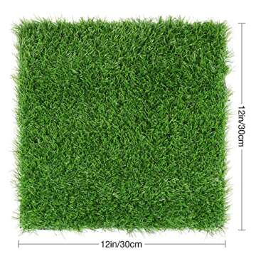 XLX TURF Square Artificial Grass Mat, 12"x12" Green Fake Grass Placemat Patch Tiles Decor Patio, Party, Balcony, DIY Crafts, 3 Pack