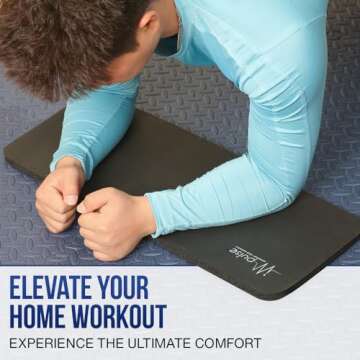 Impulse Fitness Knee Mat - Extra Thick and Soft 1" (25mm) Pad Provides Cushion for Kneeling and Elbows | Great Portable Exercise Mat for Planks, Ab Rollers, Yoga