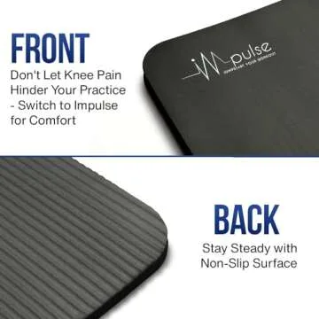 Impulse Fitness Knee Mat - Extra Thick and Soft 1" (25mm) Pad Provides Cushion for Kneeling and Elbows | Great Portable Exercise Mat for Planks, Ab Rollers, Yoga