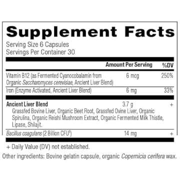 Organ Supplements by Ancient Nutrition, Grass-Fed and Wild Organ Complex Capsules, Beef & Lamb Liver...