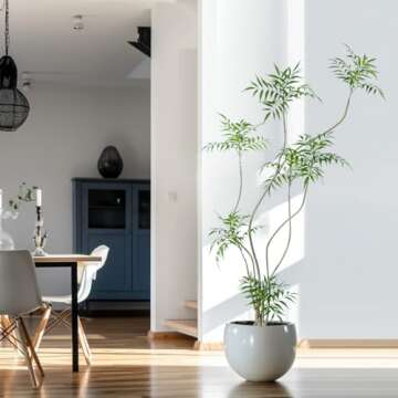 Artificial Mahonia fortunei Tree,6ft Tall Fake Plants Artificial Mahonia fortunei Plants for Indoor, Fake Trees for Office Home Living Room Floor Patio Greening Porch Decor