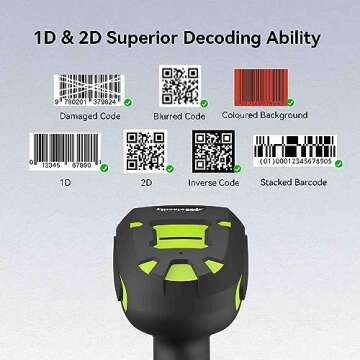 Alacrity Wireless Barcode Scanner with 1968 Ft Range