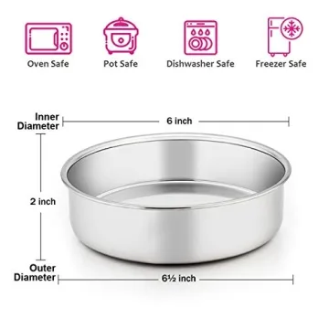 E-far Stainless Steel 3-Piece Cake Pan Set for Versatile Baking