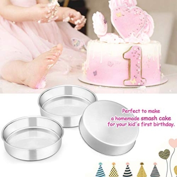 E-far Stainless Steel 3-Piece Cake Pan Set for Versatile Baking