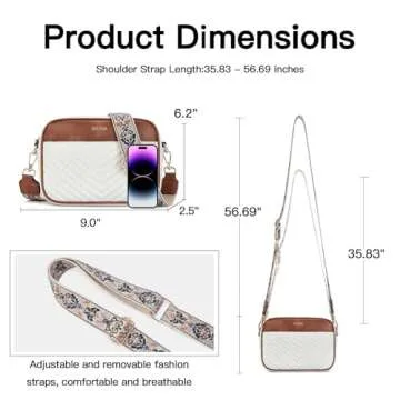 Telena Quilted Crossbody Bags for Women Trendy Faux Leather Crossbody Purse Women's Crossbody Handbags with Wide Strap