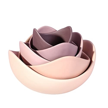Notakia Salad Decorative Bowls Lotus Shaped Pasta Bowls Dishwasher & Microwave Safe, Unique Angled C...