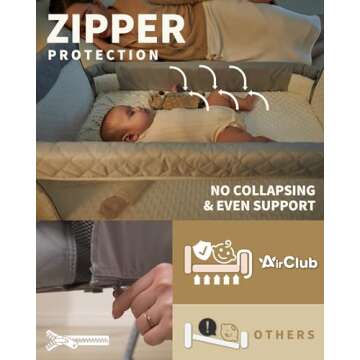 AirClub Bassinet Bedside Sleeper, Baby Crib for Newborn, Baby Bassinets Bedside Sleeper with 4 Auto-...