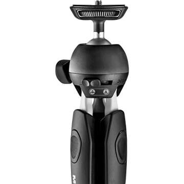 Manfrotto MTPIXIEVO-BK PIXI EVO 2 Section Mini Tripod (Black), Bundled with A ZAYKiR Universal Smartphone Tripod Adapter