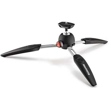 Manfrotto MTPIXIEVO-BK PIXI EVO 2 Section Mini Tripod (Black), Bundled with A ZAYKiR Universal Smartphone Tripod Adapter