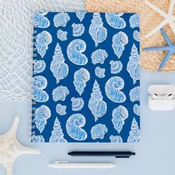 Lilly Pulitzer Large Hardcover Spiral Notebook, 11" x 9.5" with 160 College Ruled Pages, Shell of a Good Time