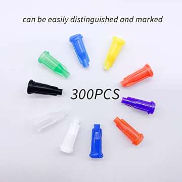 300 Luer Lock Syringe Tip Caps in 10 Colors with Storage Case