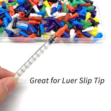 300 Luer Lock Syringe Tip Caps in 10 Colors with Storage Case