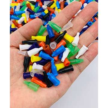 300 Luer Lock Syringe Tip Caps in 10 Colors with Storage Case