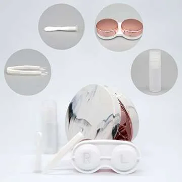 Vastsoon Contact Lens Case, Portable Cute Eye Contacts Colored Lenses Applicator Remover Tool Kit wi...