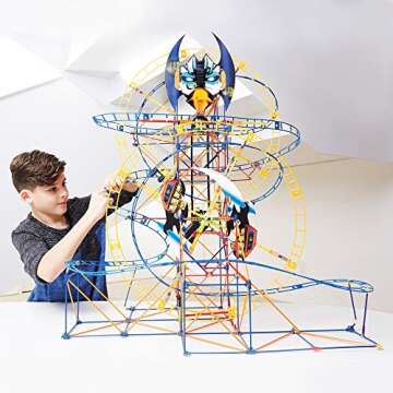 K'NEX Thrill Rides – Bionic Blast Roller Coaster Building Set with Ride It! App – 809Piece – Ages 9+ Building Set