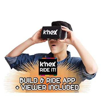 K'NEX Thrill Rides – Bionic Blast Roller Coaster Building Set with Ride It! App – 809Piece – Ages 9+ Building Set