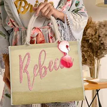 Customizable Beach Tote Bags for Women - 17 Colors Available