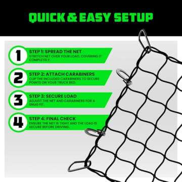 Rhino USA Bungee Cargo Net Set - Ultimate Cargo Accessory Includes Carry Case, Carabiners, 4' x 6’ Net, 15" x 15" Mini-Net. For pickup truck bed, SUV, Motorcycle Rack, ATV, Small Trailer Cargo - Black
