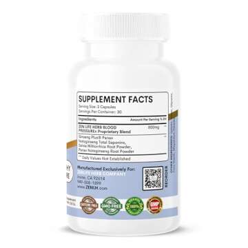 ZEN LIFE HERB Blood PressuREx – Heart Health Natural Blood Pressure Support (60 Capsules)