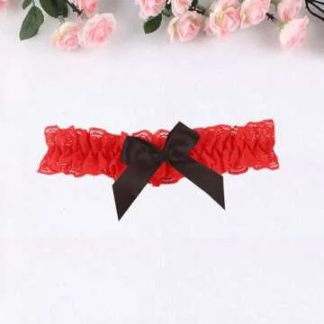 Red Garter Belt Plus Size Bridal Garter Set with Bowknot Toss Away Plus Size Wedding Garter Red Christmas Accessories
