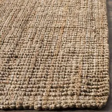 SAFAVIEH Natural Fiber Collection Area Rug - 8' x 10', Natural, Handmade Chunky Textured Jute 0.75-inch Thick, Ideal for High Traffic Areas in Living Room, Bedroom (NF447A)